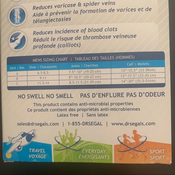 NWT DR. SEGAL’S Compression Socks Travel  Sports White - Picture 14 of 16